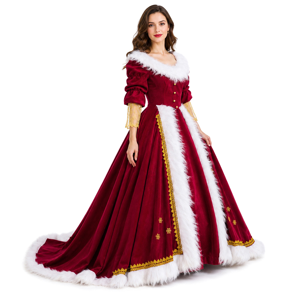 Vintage Women'S Formal Wear - Luksusowe kostiumy Pani Mikołajki dla dorosłych