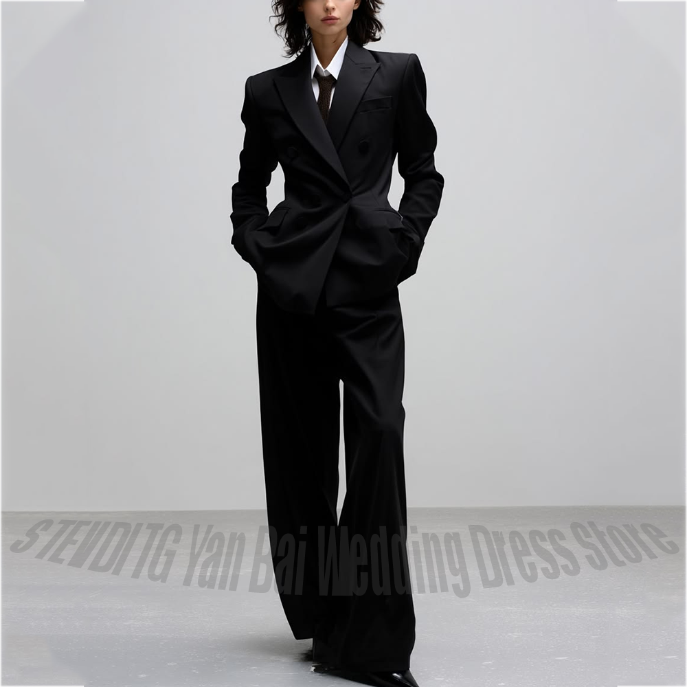 Women Formal Wear Shop - Damski, modny, czarny garnitur casualowy: elegancka