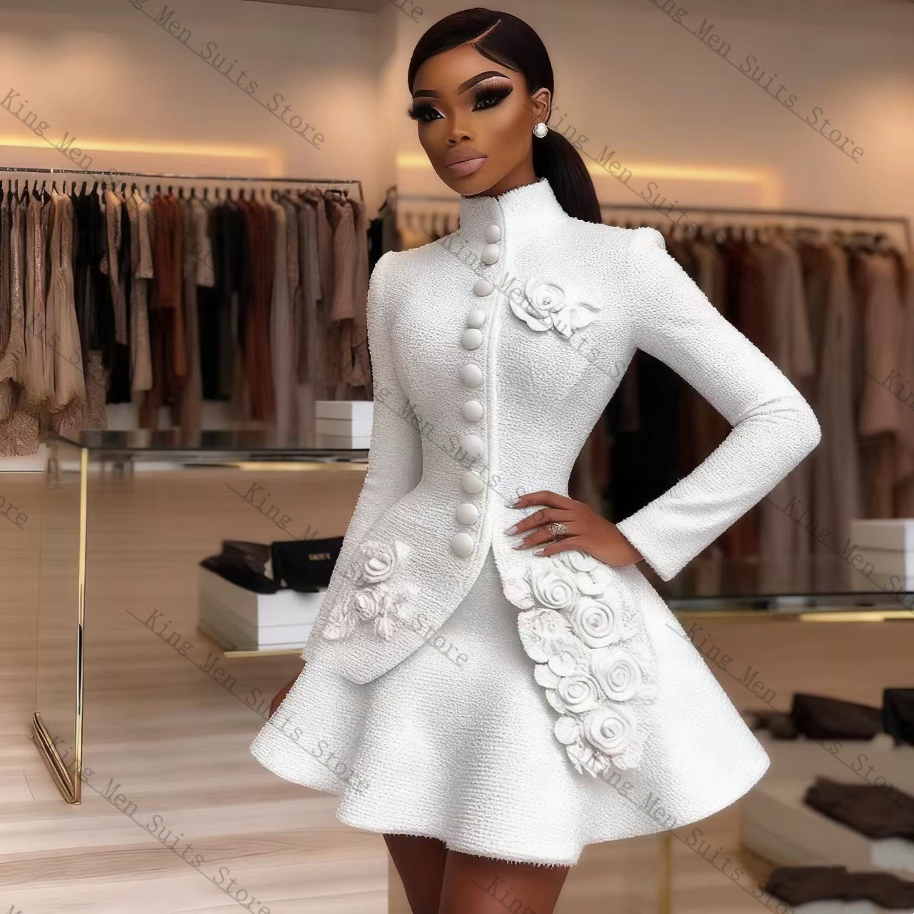 Women'S Formal Wear Tuxedo - Luksusowy biały damski garnitur 2-częściowy: marynarka