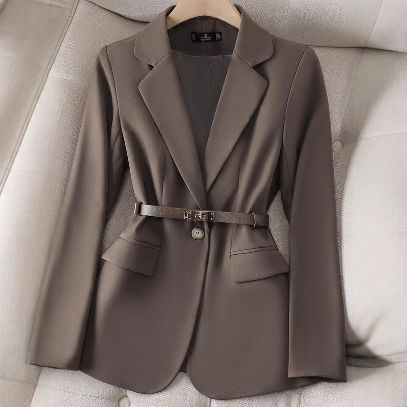 Women Formal Wear With Black Blazer - Żakiet damski do biura, marynarka, długi