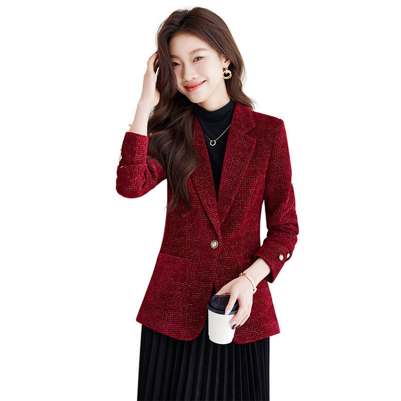 Women Formal Wear With Black Blazer - Damska marynarka, płaszcz, czarna, czerwona, khaki,