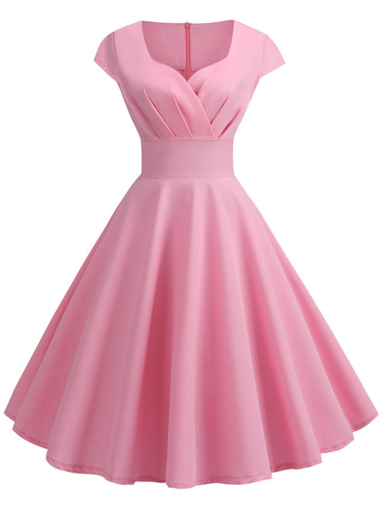 Women Formal Wear Zara - Różowa letnia sukienka damska V Neck
