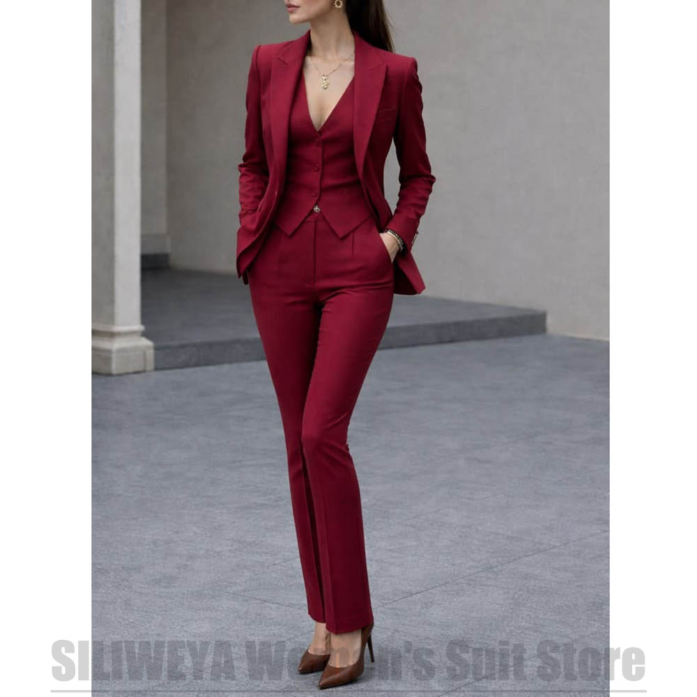 Women'S Office Formal Wear For Ladies - Damski 3-częściowy garnitur: marynarka, kamizelka, spodnie.