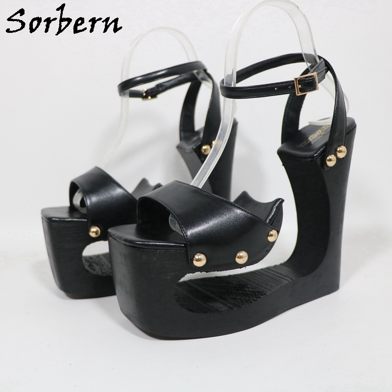 Women'S Work Fashion - Sorbern Czarne ażurowe sandały damskie na