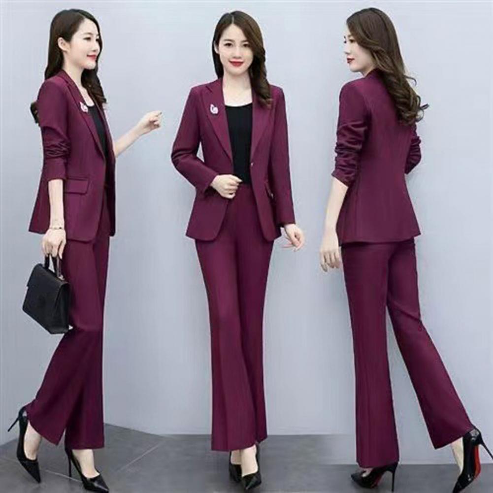 Women'S Office Formal Wear For Ladies - Damski elegancki komplet: marynarka i spodnie,