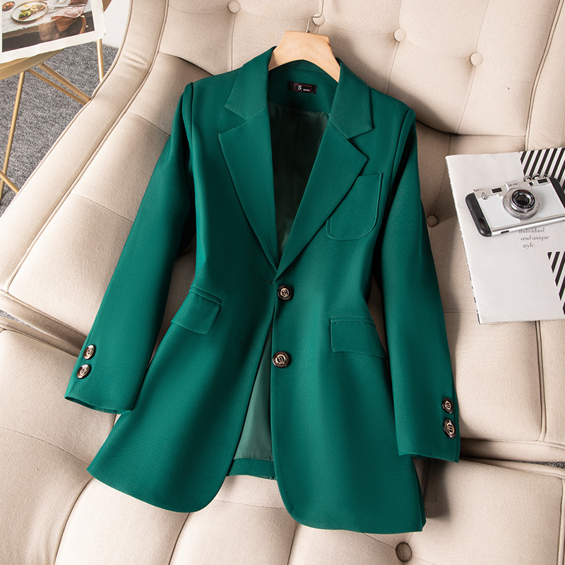Women Formal Wear With Black Blazer - Niebieski czarny zielony damski formalny blezer