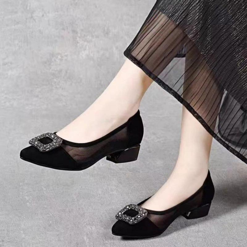 Women'S Work Fashion - Eleganckie czółenka z ostrym noskiem, siateczkowym