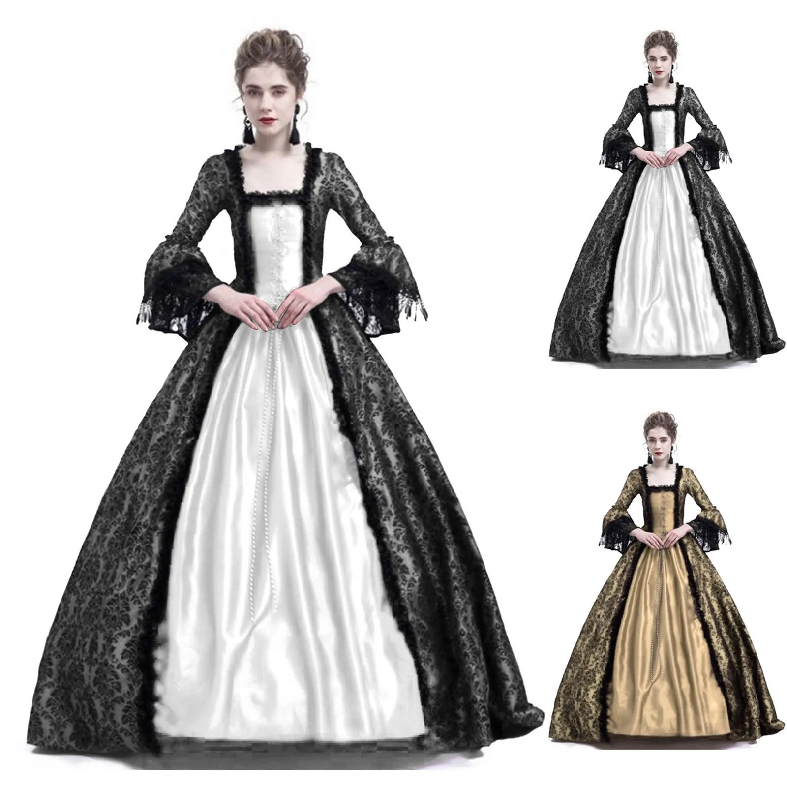 Vintage Women'S Formal Wear - Kostium na Halloween dla kobiet, koronkowa
