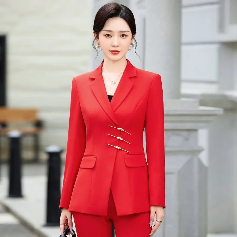 2025 Fashion White Red Black B – Women Formal Wear With Black Blazer recenzja i cena