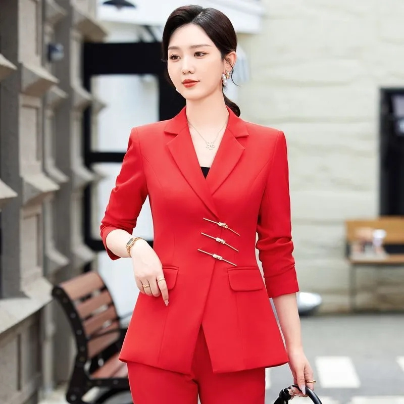 2025 Fashion White Red Black B – Women Formal Wear With Black Blazer recenzja i cena
