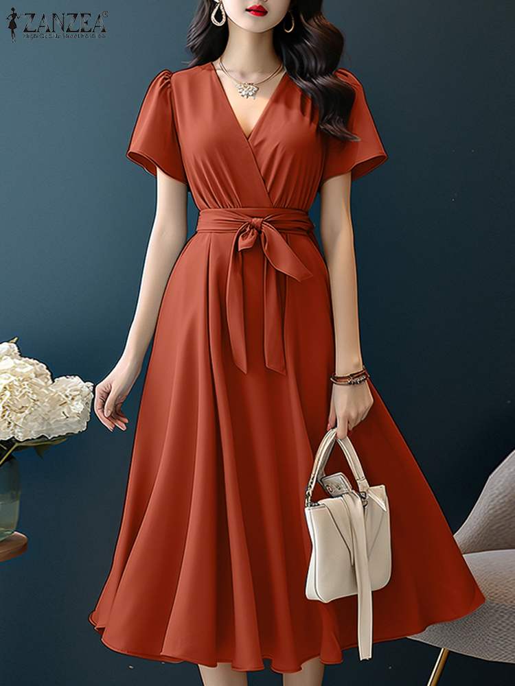 ZANZEA 2024 elegancka sukienki – Women Formal Wear Zara recenzja i cena