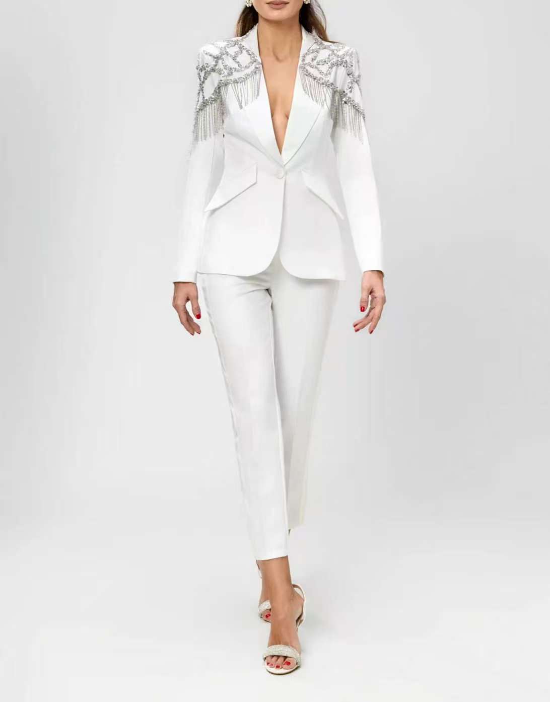 Damski garnitur z kryształkami – Women'S Formal Wear Tuxedo recenzja i cena