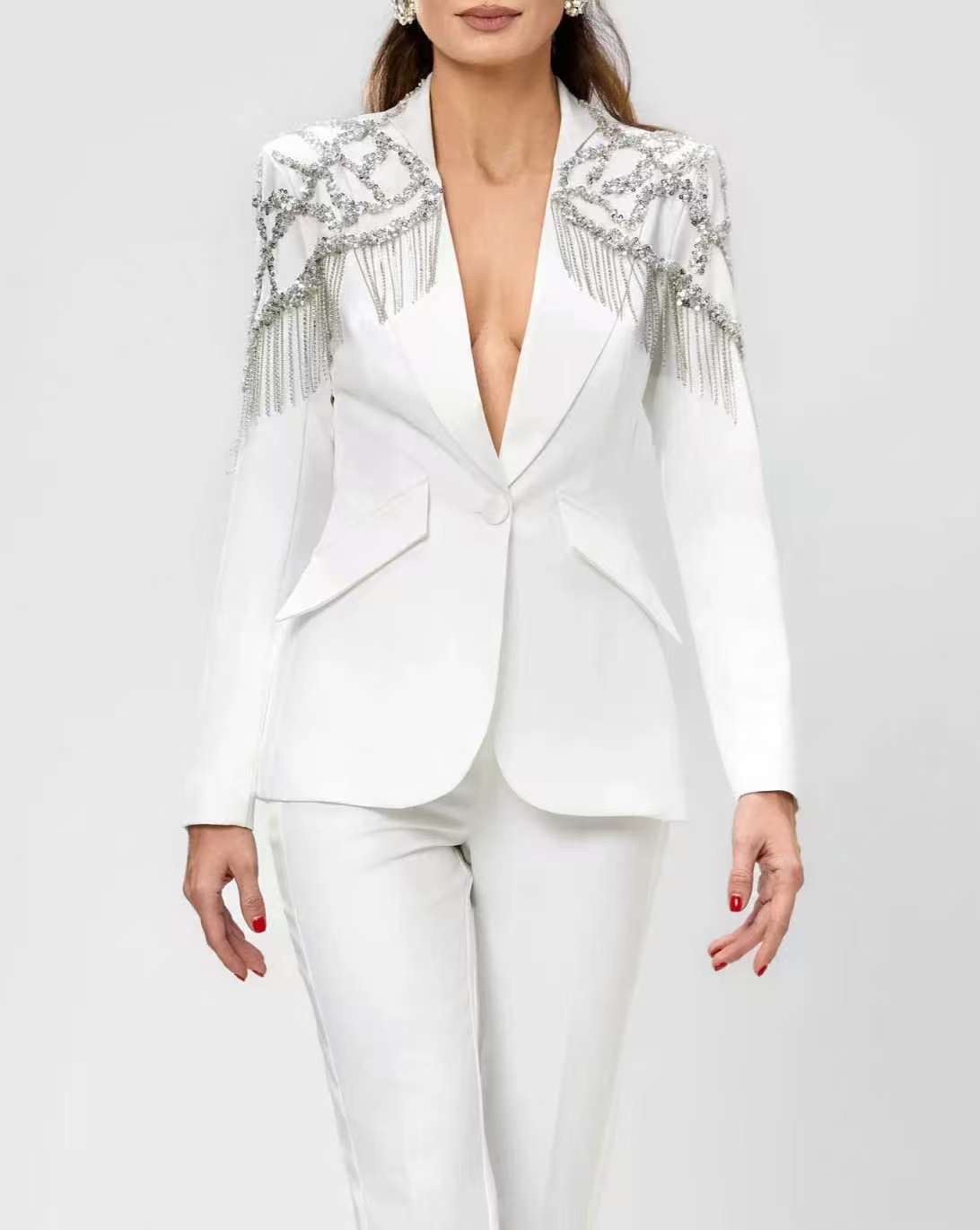 Damski garnitur z kryształkami – Women'S Formal Wear Tuxedo recenzja i cena