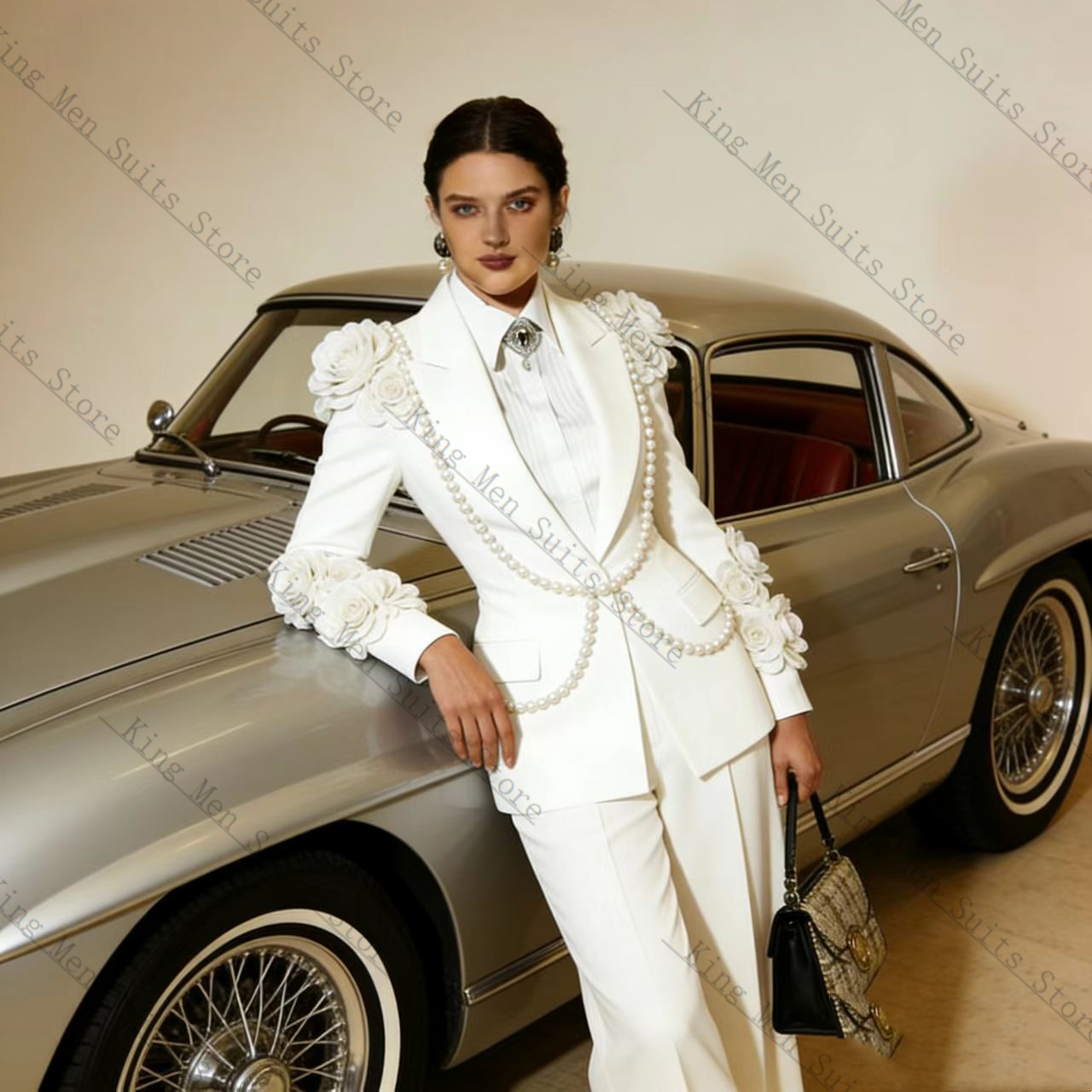 Luksusowy biały damski garnitu – Women'S Formal Wear Tuxedo recenzja i cena