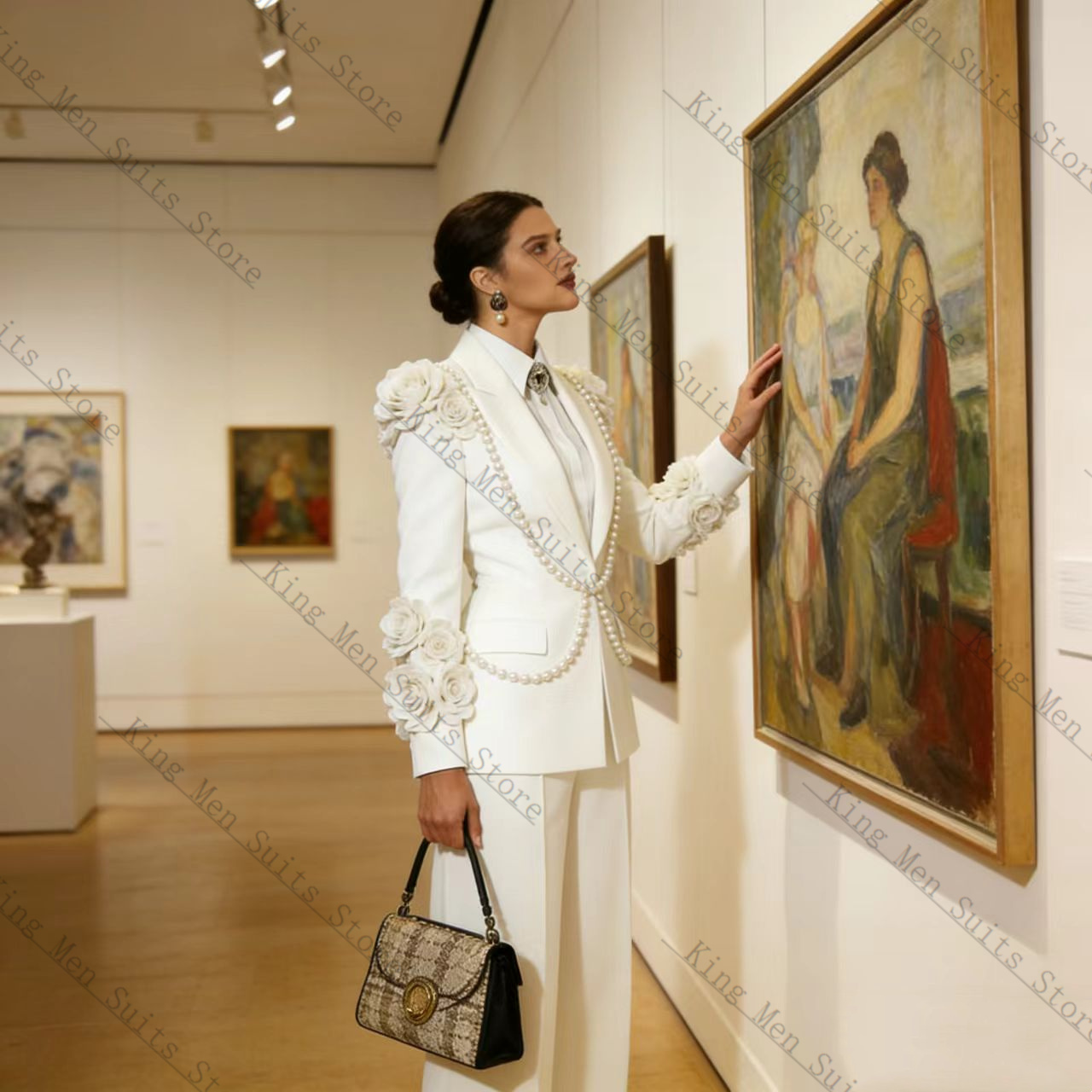 Luksusowy biały damski garnitu – Women'S Formal Wear Tuxedo recenzja i cena