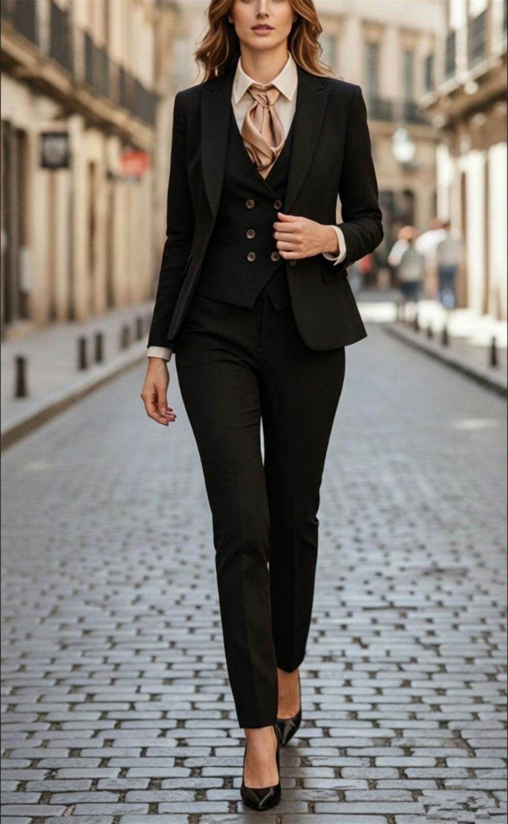 Damski czarny garnitur 3-częśc – Women Formal Wear Tailor recenzja i cena