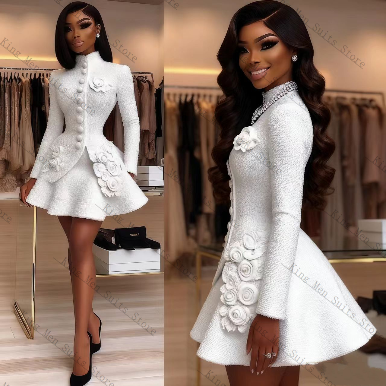 Luksusowy biały damski garnitu – Women'S Formal Wear Tuxedo recenzja i cena