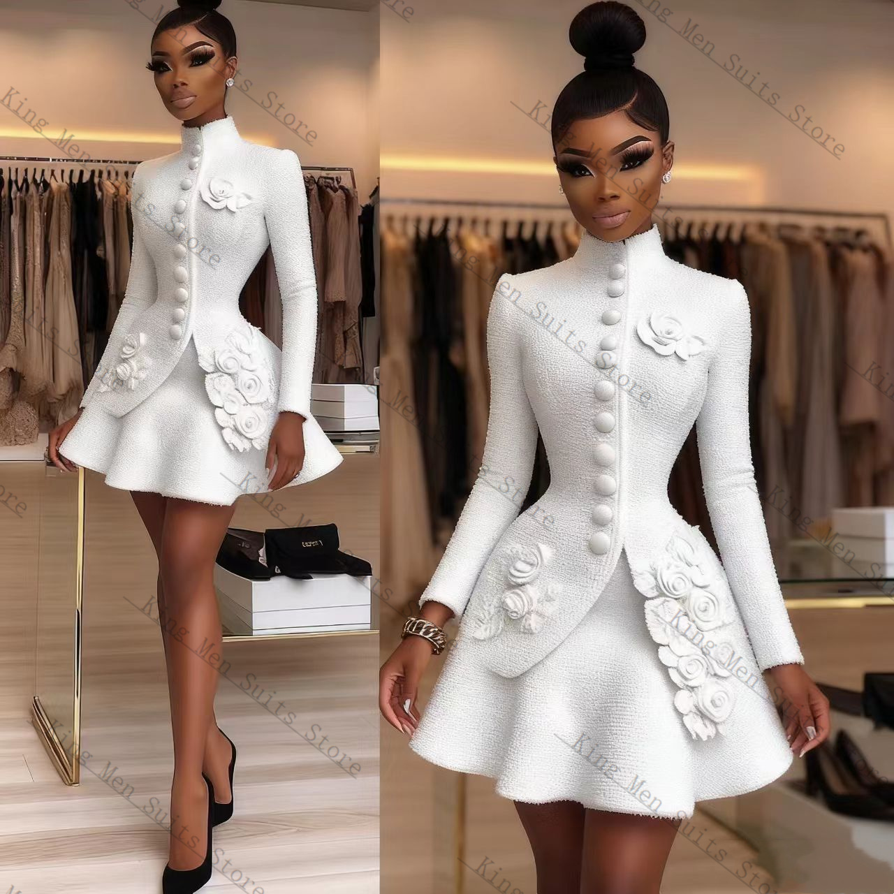 Luksusowy biały damski garnitu – Women'S Formal Wear Tuxedo recenzja i cena