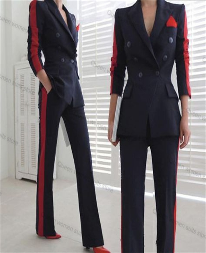 Czerwony Czarny Jesienny Damsk – Women Formal Wear With Black Blazer recenzja i cena