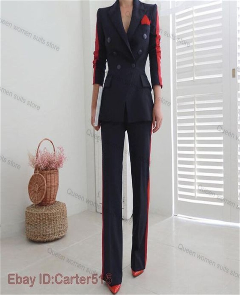 Czerwony Czarny Jesienny Damsk – Women Formal Wear With Black Blazer recenzja i cena