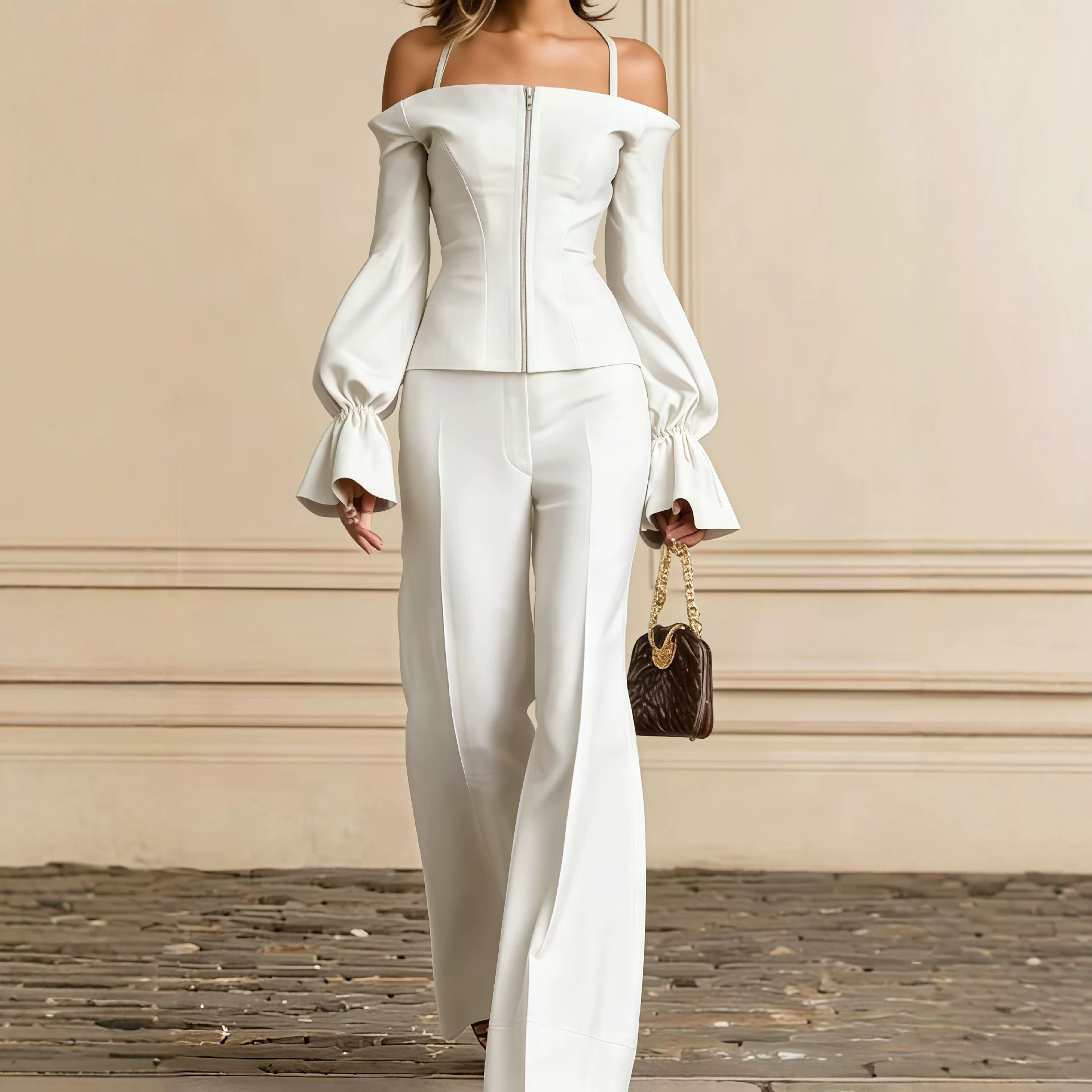 Dwuczęściowy zestaw spodni dam – Women Formal Wear Set recenzja i cena