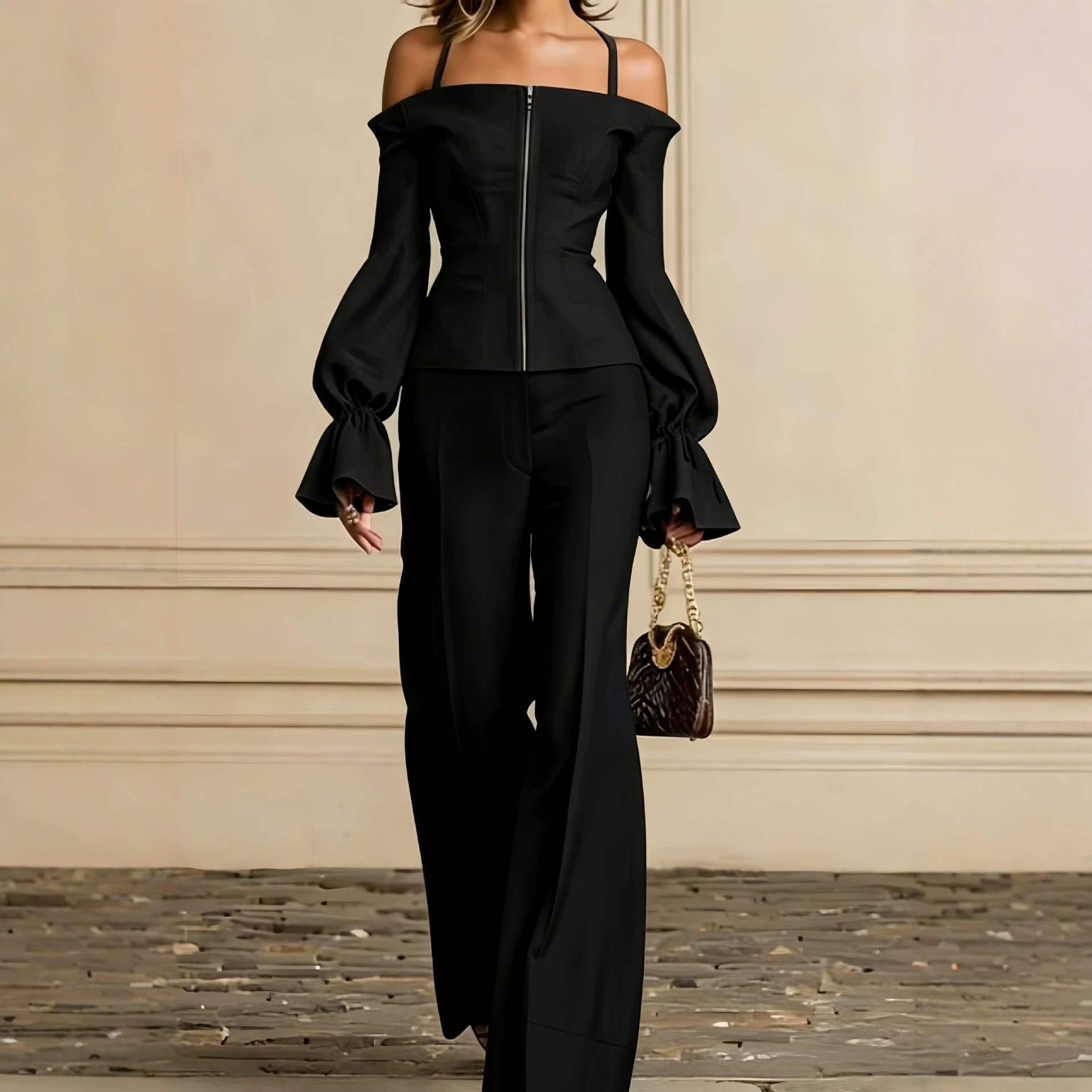 Dwuczęściowy zestaw spodni dam – Women Formal Wear Set recenzja i cena