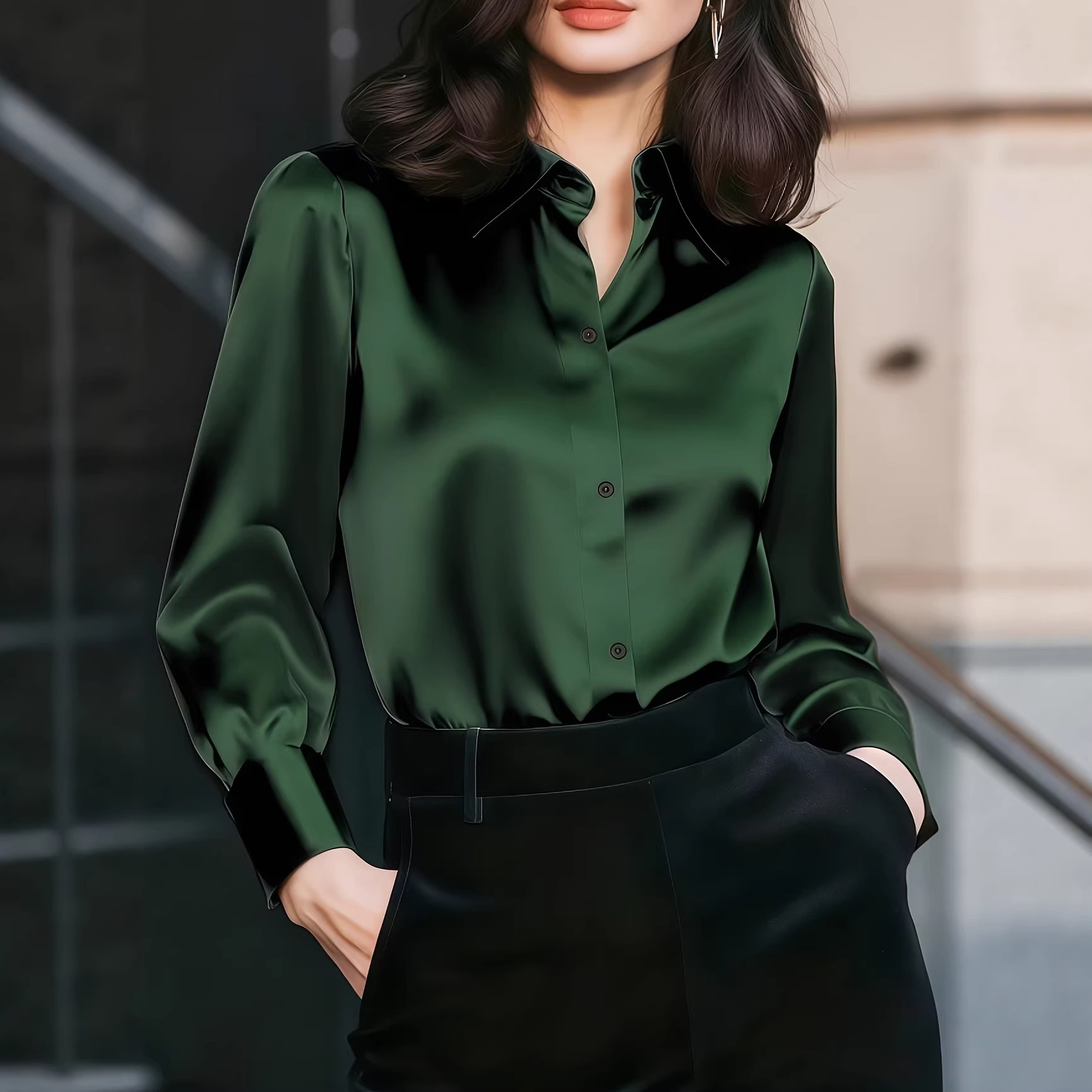 Damska satynowa bluzka z kołni – Women'S Office Formal Wear For Ladies recenzja i cena